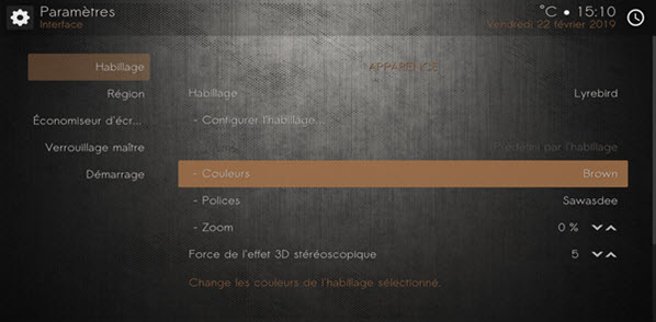 Changer police et couleurs kodi